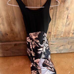 Elegant Black and White Floral Dress